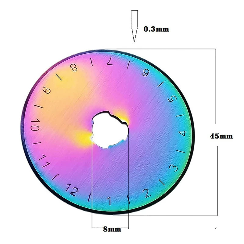 Amazon горячая Распродажа 45 мм цвет круглый нож с титановым покрытием вращающийся круглый нож SKS-7 колесо ткань нож роликовый нож маленький круглый нож