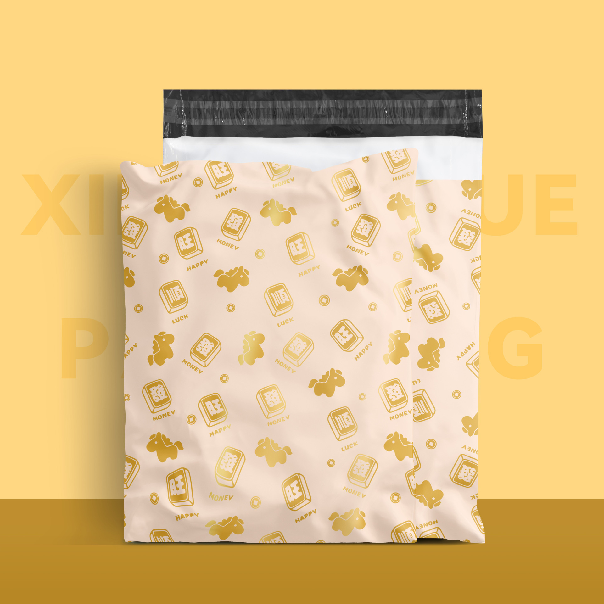 Bolsa de mensajería de garra de gato, bolsa de embalaje de logística, bolsa de destrucción de impresión de dibujos animados lindo, bolsa de mensajería de color image 11