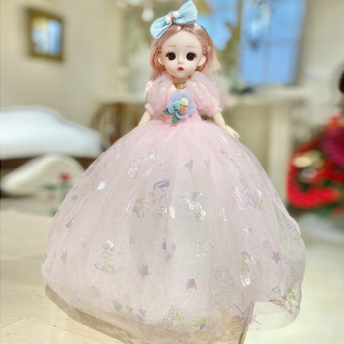 Extra-large single vinyl Barbie doll, 32 cm, Ice Queen Elsa princess, musical and smart, perfect gift for girls.