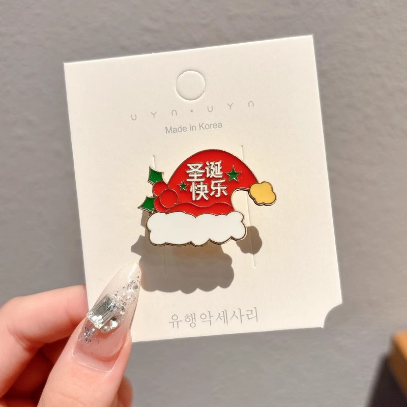 卡通圣诞胸针系列小学生包包配饰别针可爱圣诞老人徽章小礼品饰品|undefined