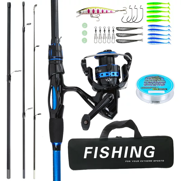 Cross-border blue fishing rod 1.8M lure rod fishing gear set hand rod spinning reel bait box manufacturer wholesale