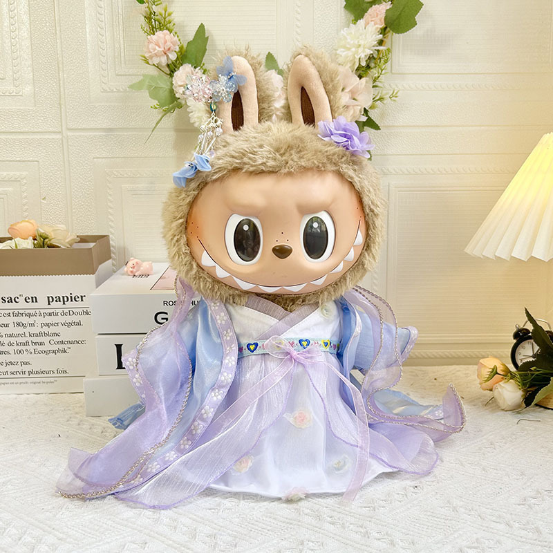 라이트 블루 백 꽃 큰 한푸