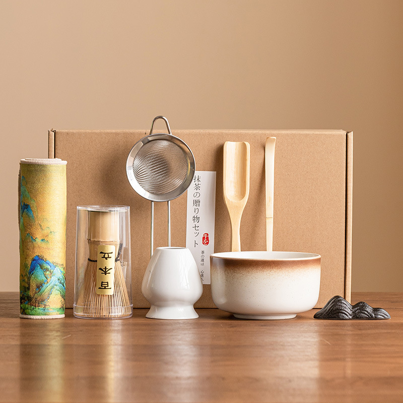 Fabricante de cientos de cuencos de matcha de cerámica matcha herramientas para ordenar cuencos de té matcha taza matcha accesorios de ceremonia de té caja de regalo