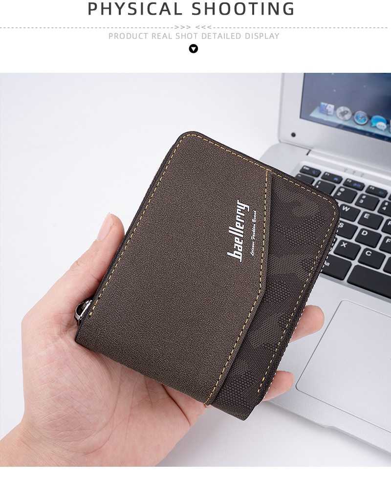 60g Weight Polyester Lining Material Zipper Closure Type Small Wallets Bags Type 1 Piece Quantity Casual, Daily Occasion Pu Leather Material Solid Color Pattern All Seasons Season Men's Gender Basic Style Square Shape Men's Solid Color Pu Leather Zipper Small Wallets 8