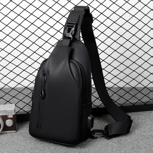 New outdoor large-capacity crossbody bag, one-piece drop-shipping men's chest bag, fashionable, simple and trendy shoulder bag