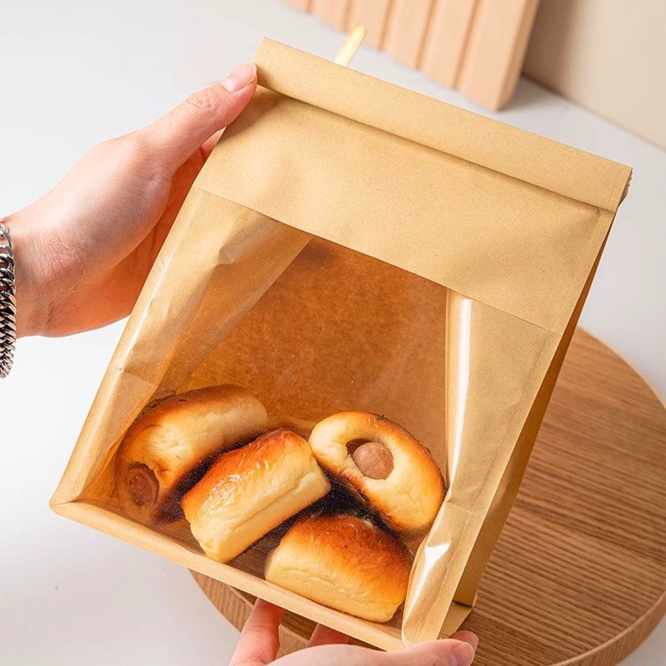 450克吐司面包包装袋切片吐司麻薯牛角包包装袋铁丝自封面包袋子