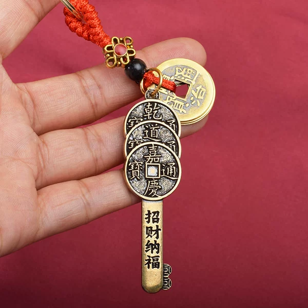 Brass-Red Five Emperors Money + Old-fashioned Money at Home