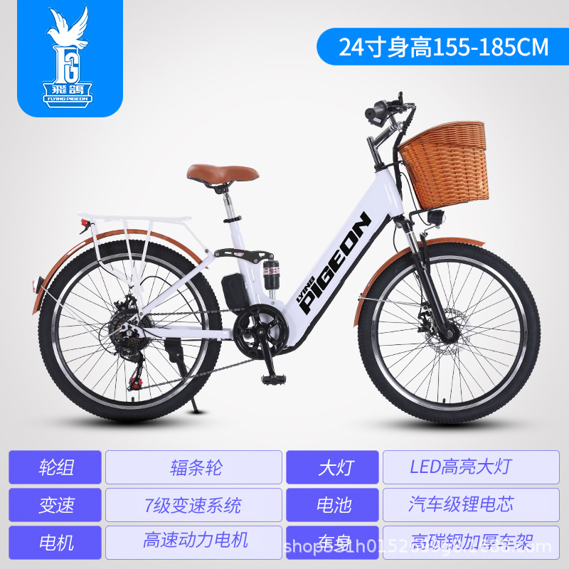 Flying Pigeon Bicicleta asistida eléctrica Bicicleta de montaña con batería de litio de alta resistencia Coche de batería para hombres y mujeres Coche de batería para adultos Motocicleta