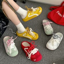 �W�t��ʽ����ƽ�װ��^��ЬŮ���⴩2025�¿�tɫ�͹Ű��ϲ���Ь��