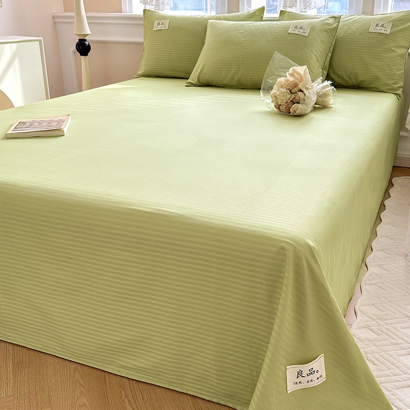 Verano Clase A sábanas de algodón puro pieza individual 100 estudiantes de dormitorio de algodón edredón individual funda de almohada de tres piezas para uso doméstico