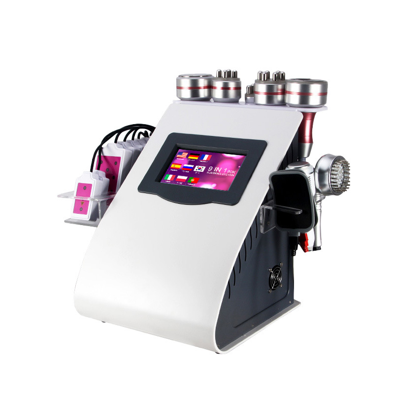 Instrumento de fisioterapia transfronterizo nueve en uno 80K moldeador multietapa RF elevador de alta caja láser delgado instrumento de cuerpo láser