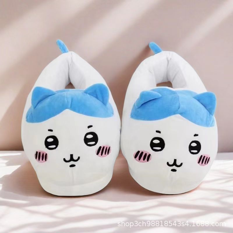 (2개) 재고 사랑스러운 지카 와우 봉제 슬리퍼 셀프 모커리 베어 치이카와 작은 8 우사키 면 슬리퍼 실내