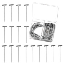 批发70枚假发模具定位针3英寸C型针假发编织T针DIY穿线皮革手缝针