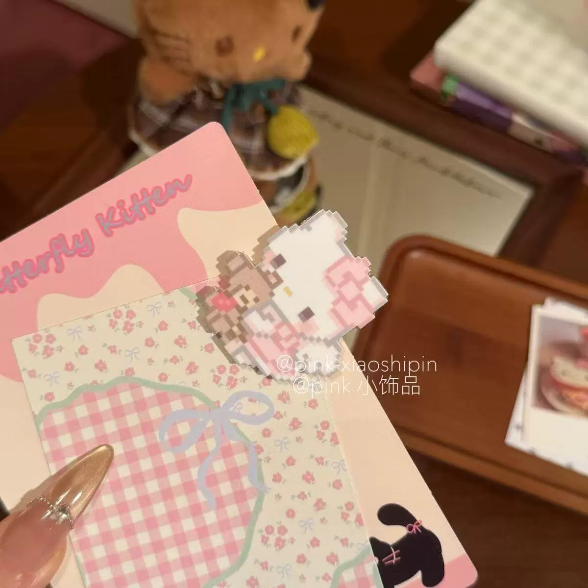 Заколка hairgrip «cute pixel cat» для челки, декоративная 9×7 см, лёгкая