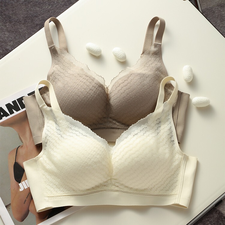 100% Mulberry Silk Bra Small Chest Push-up Comfortable Anti-sagging Paramilia Thin Breathable Non-marking Upper Support Underwear for Women