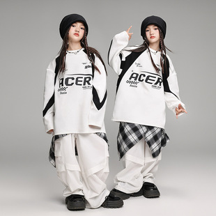 Hip-Hop Children's Fashion Clothing Hip-Hop Fashion Cool Sweatshirt Performance Clothing Children's Hiphop Loose Handsome Performance Clothing suit Autumn