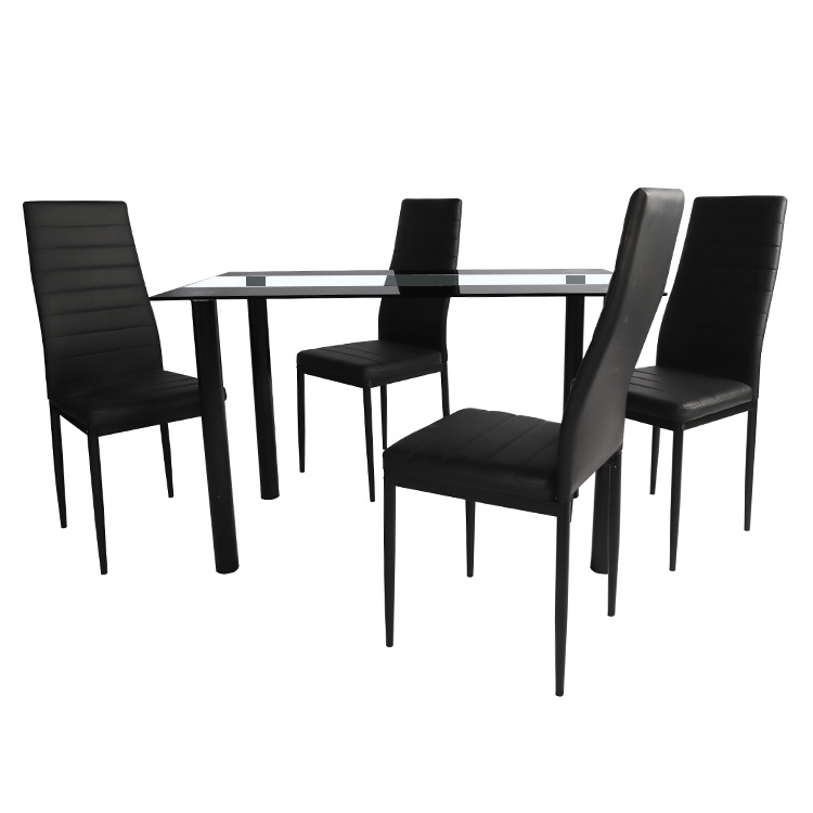 Mesa de comedor de vidrio temperado mesa de comedor casera combinación de mesa de mesa de negociación moderna simple