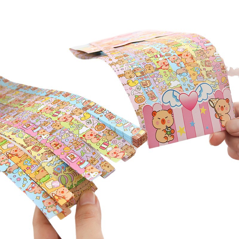 Nuevo Kapibalah Star Barra Origami Estudiante DIY Gypsophila Capibara Origami hecho a mano Origami impreso para niños image 5