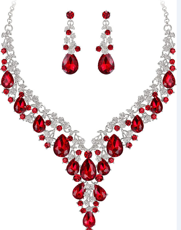 Transfronteriza Amazon nupcial rhinestone cristal collar pendientes traje de bola de las mujeres accesorios de ropa suministro directo de fábrica