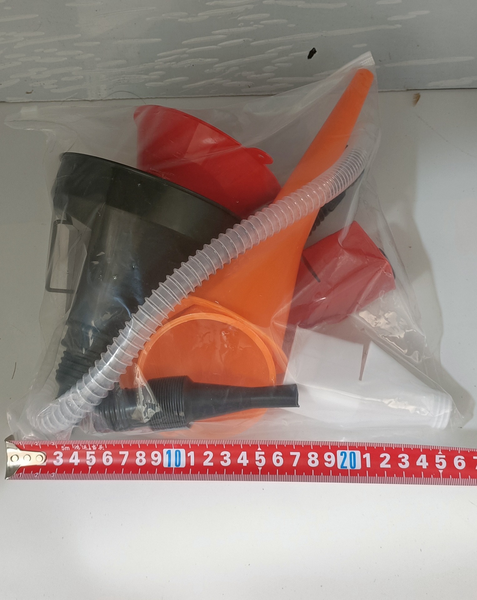 Cross-Border Hot-Selling Refueling Funnel with Filter Telescopic Tube for Automobiles and Motorcycles with Oil and Gasoline Plastic Long Mouth Funnel