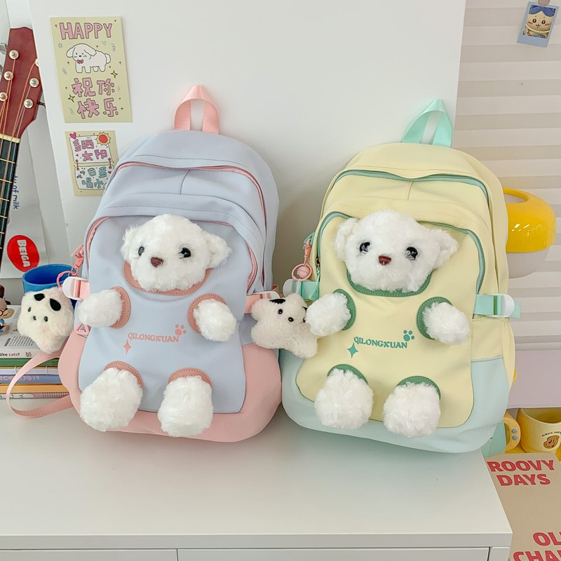 可爱卡通休闲毛绒书包新款分体玩偶公仔双肩包批发大容量旅游背包