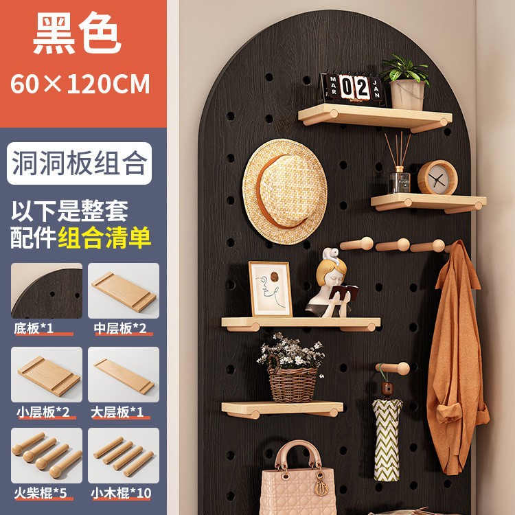 puerta de entrada madera sólida agujero de madera placa de agujero estante de pared de pared