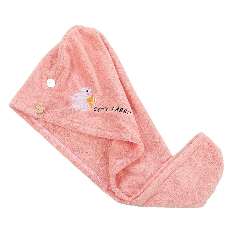 Коралловый бархат мягкая шапочка для сухих волос мультфильм вышивка абсорбент треугольник колпачок Женская шапочка для душа абсорбент сухие волосы полотенце производители оптом