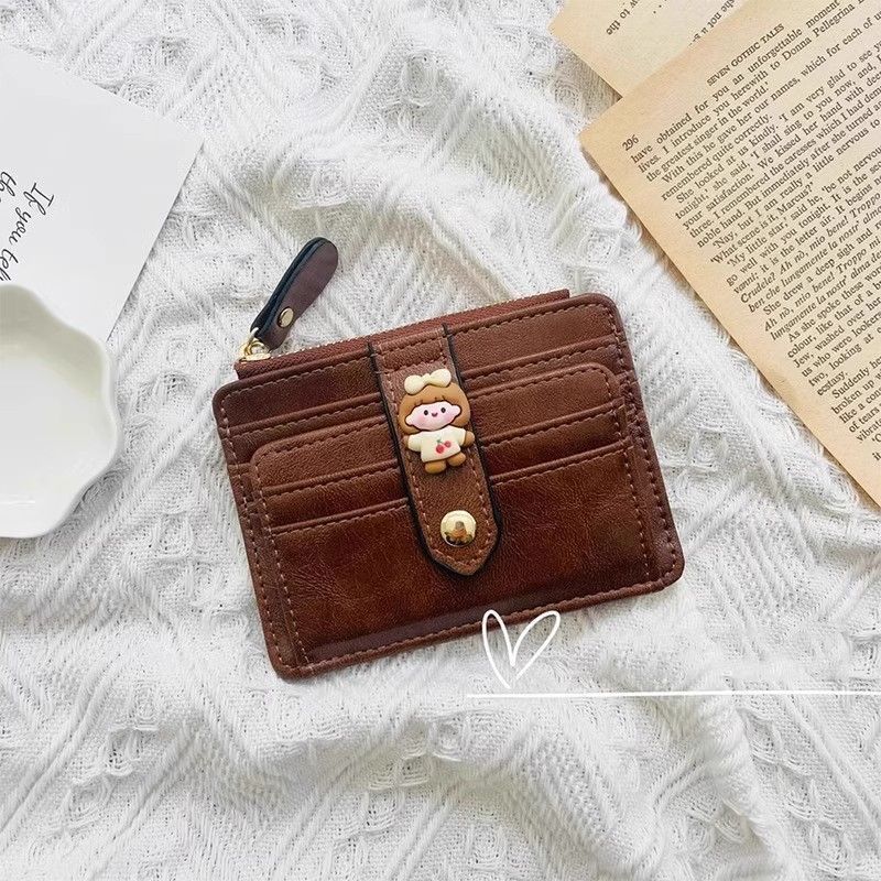 Short Foldableing Wallet for Women Korean Ins Student Multi-Card Slot Card Holder Compact Niche Design Hand-Held Coin Holder