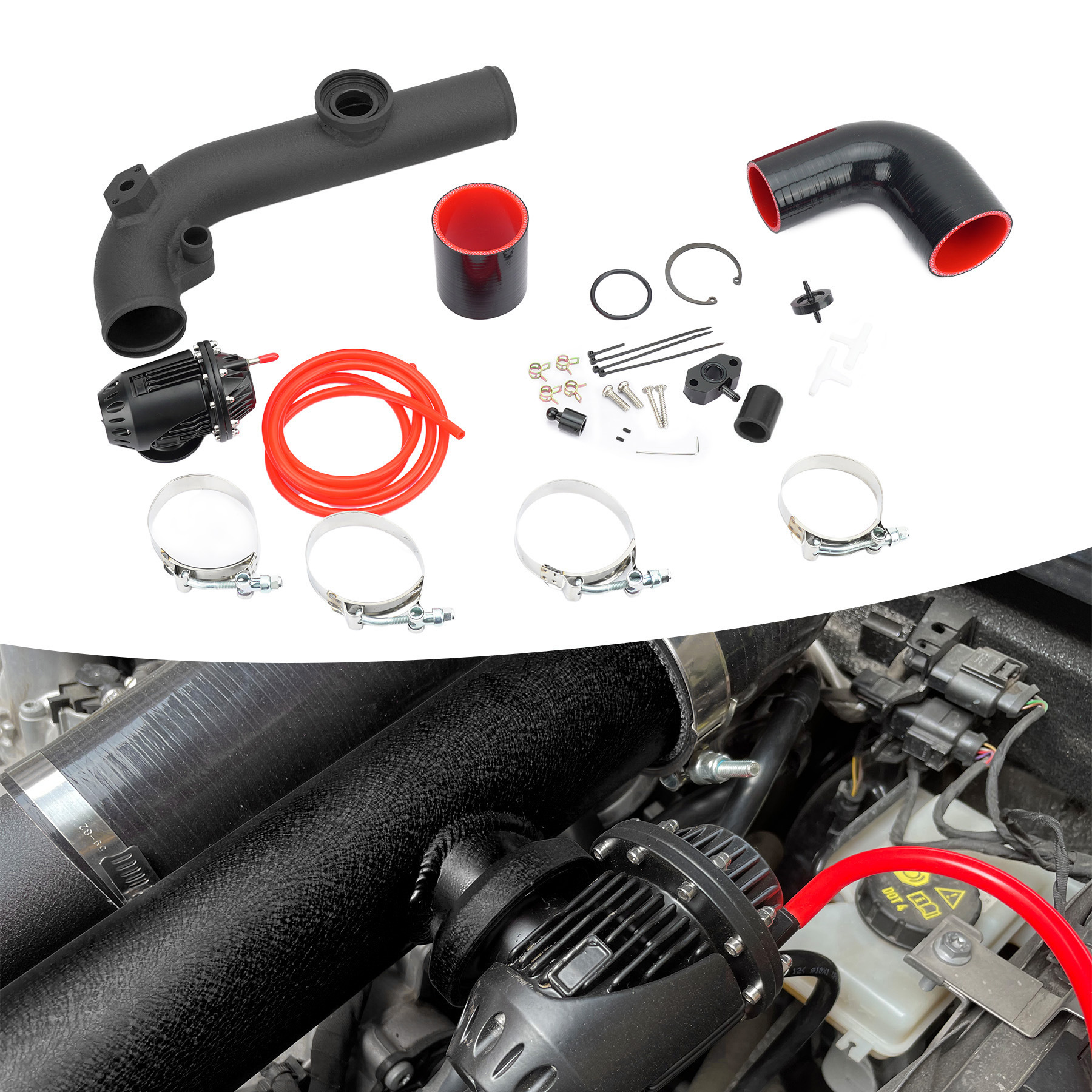 Car Volkswagen Turbocharger Pipe with Pressure Relief Valve Bov Kit Suitable for Volkswagen Golf Ea211 Engine