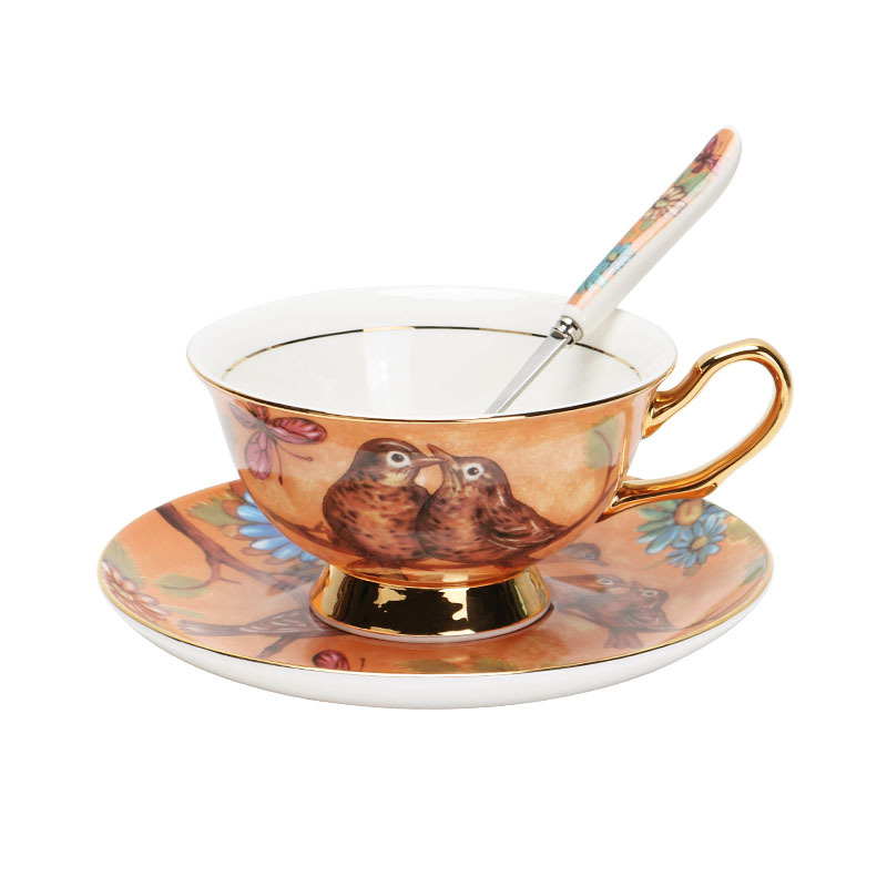 La Luz de lujo de porcelana británica tarde juego de té traje de alta apariencia taza de café y platillo traje de caja de regalo