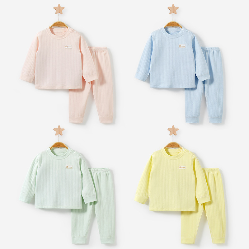 Ropa interior para niños traje de primavera, otoño e invierno para niños y niñas de algodón puro cálido traje dividido bebé otoño ropa pantalones largos