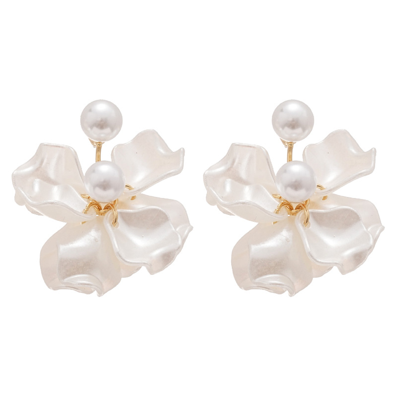 Aguja de plata, flores, racimos de flores, pendientes de perlas con flecos, temperamento elegante francés, pendientes exquisitos, lujo ligero, pendientes de alta gama, mujeres