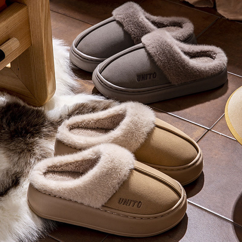 Mao Mao cotton slippers 2024 new autumn and winter lovers home comfortable non-slip plush warm non-slip dormitory cotton shoes