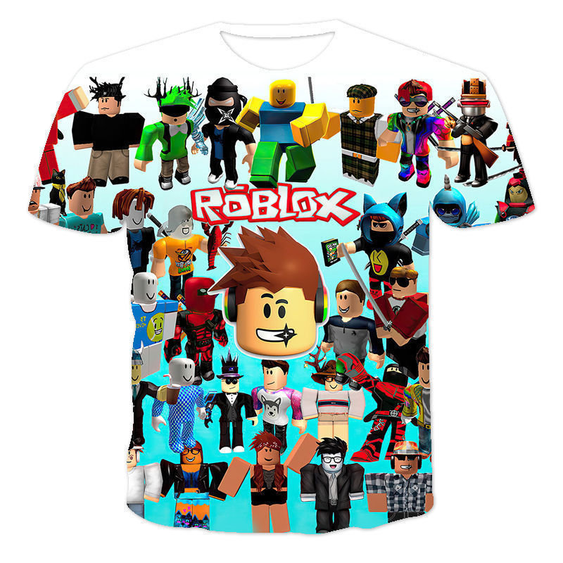 Summer Cross-Border T-Shirt Roblox Digital Print Men's Breathable Round Neck Short-Sleeved Top Summer Cross-Border T-Shirt Roblox Digital Print Men's Breathable Round Neck Short-Sleeved Top