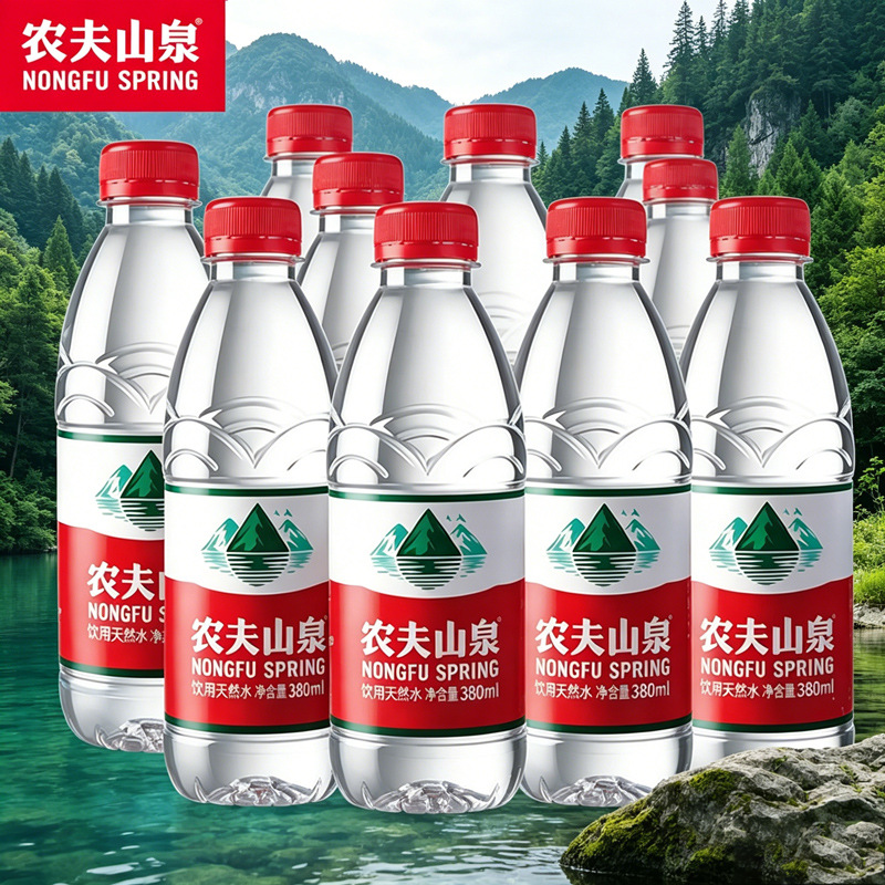 农夫山泉饮用天然水380ml瓶装便携装办公室会议用水饮料