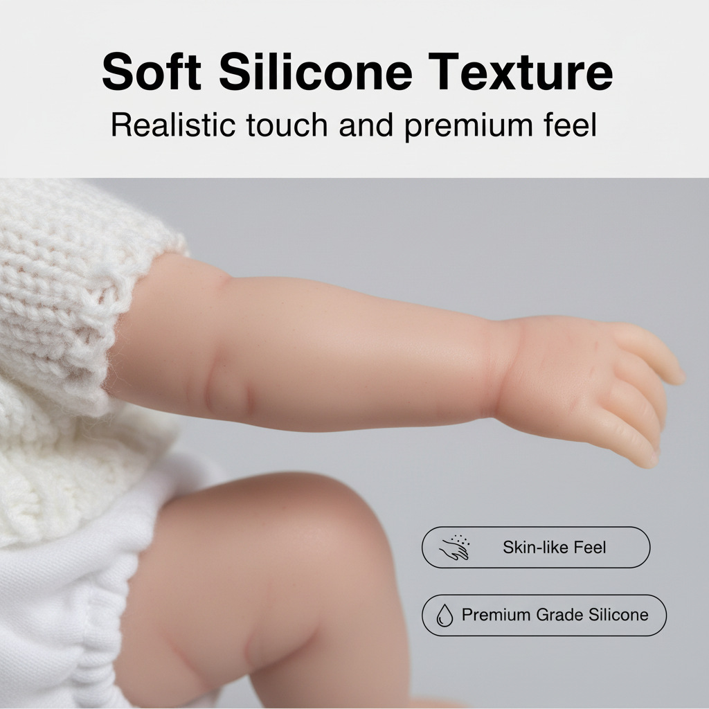8 pulgadas sombrero de lana blanca de silicona sólida muñeca de simulación de silicona para niños Navidad sólida de silicona