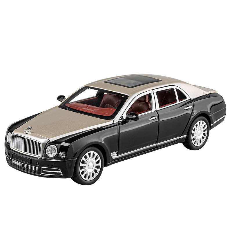 Modelo de coche de aleación 1:24 Bentley Mulsanne, coche de juguete con luz y efectos de sonido, modelo de adorno, venta al por mayor, dropshipping