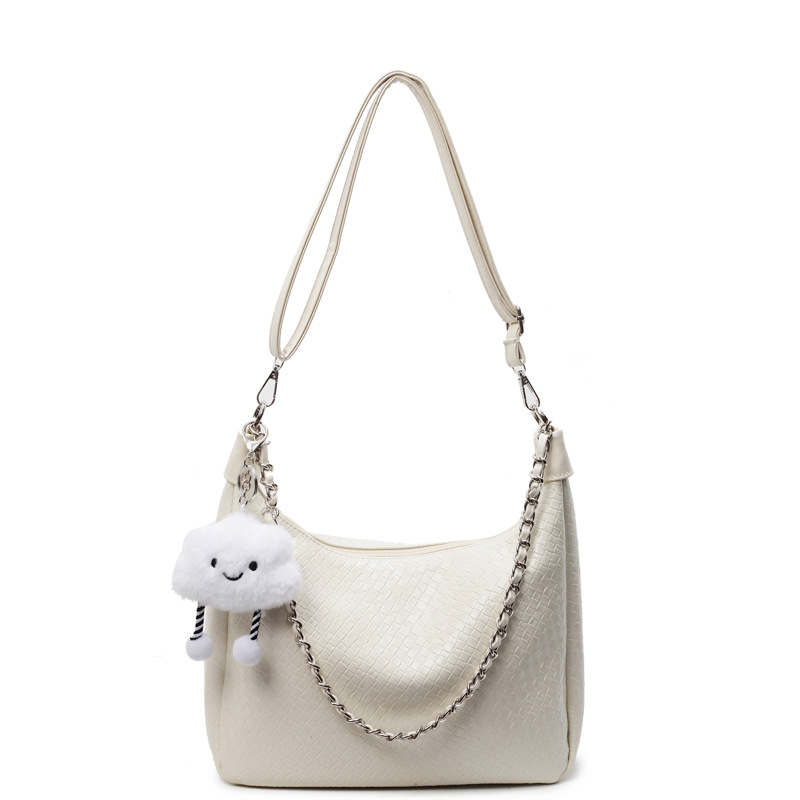 Bolso de axila para mujer 2025 nuevo bolso de hombro de moda de nicho de tejido popular bolso de mensajero de estilo occidental simple de gran capacidad
