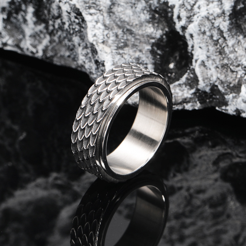 Casual Round Titanium Steel Plating Men's Rings display picture 2