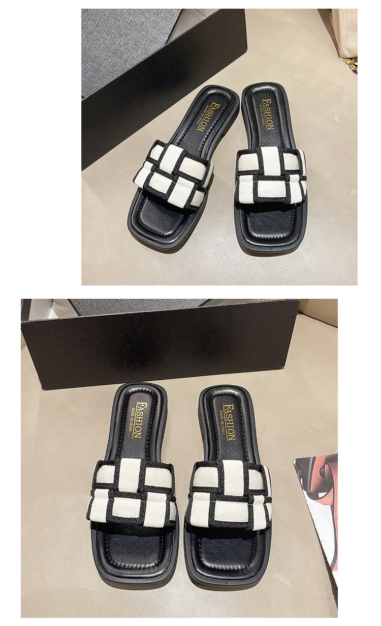 Sandals for women's outer wear 2024 new summer Korean style fashion slippers casual versatile square toe comfortable slippers_voghion.com