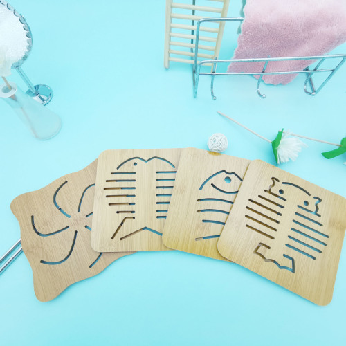 Home wooden cartoon insulation mat, dining table mat, non-slip pot mat, creative cute mat, tea coaster, bowl mat, coaster