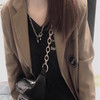 Metal lock, brand chain for key bag , necklace, European style, internet celebrity