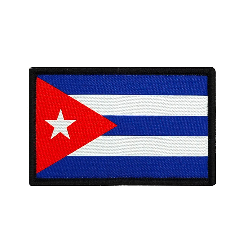 Bandera tejida Velcro sello bandera parche ropa mochila accesorios pegatinas de tela en stock suministro