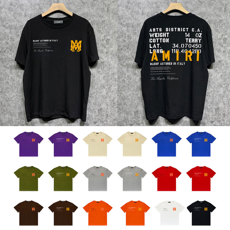 Long-term goods cross-border European and American fashion brand AMIRI short-sleeved T-shirt shirt
