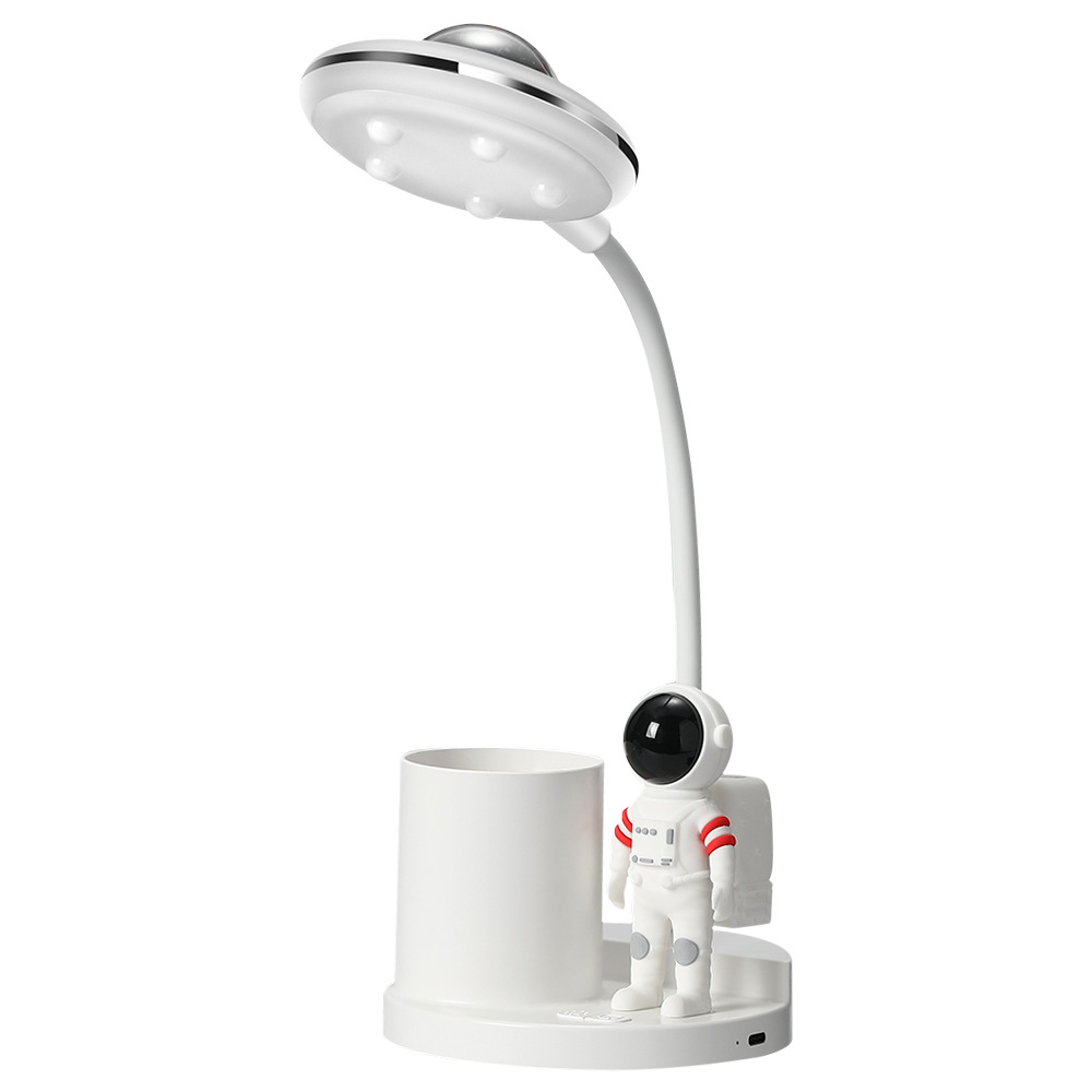 White table lamp with projector