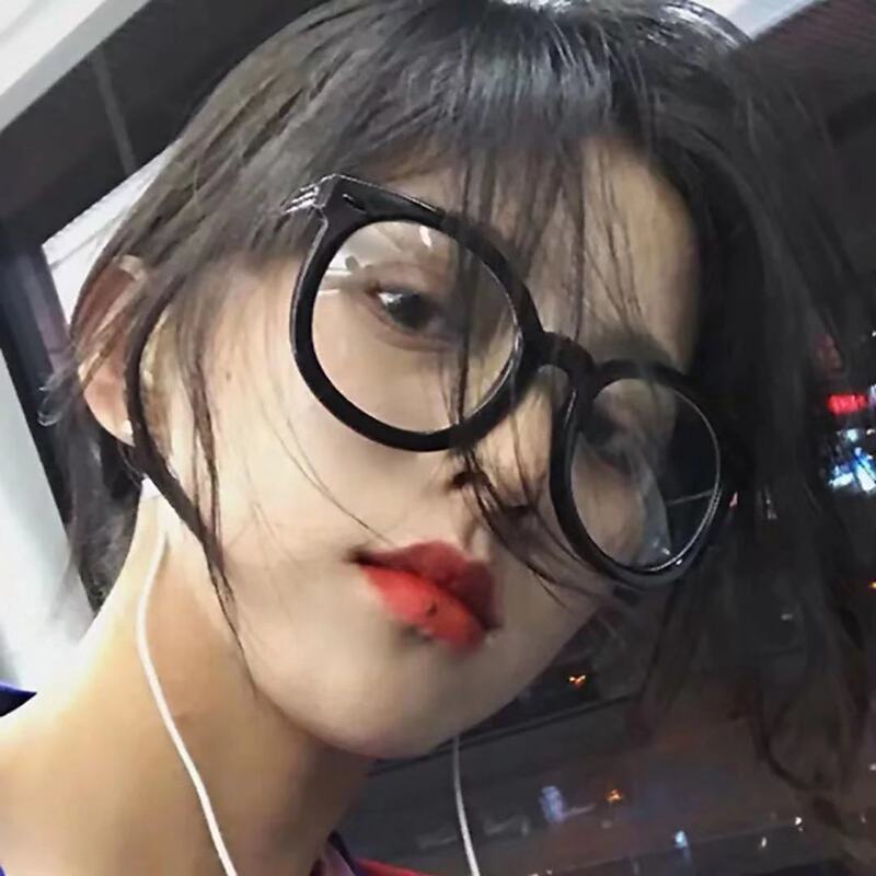 Trendy Arrow-Shaped Eyeglass Frames Tiktok Influencer Style Anti-Blue Light Glasses for Men and Women Round Frame Korean Version Prescription Glasses Light Luxury