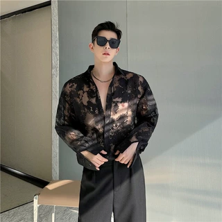 宽松显瘦时尚男士短袖衬衣2026年设计轻奢高级感潮流衬衫男装上衣
