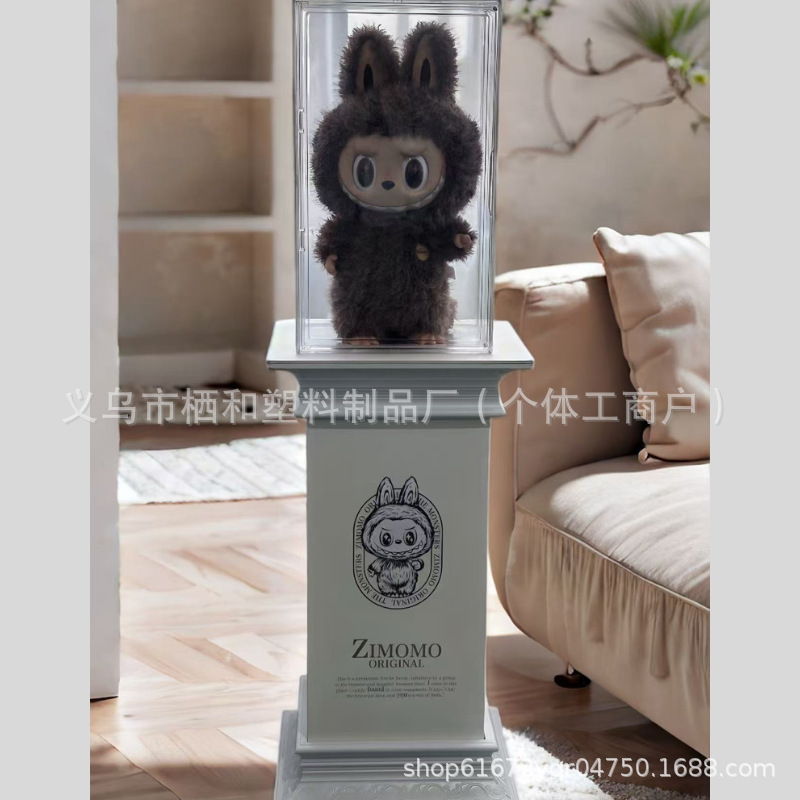 zimomo大天使展示罗马柱花纹层次丰富立体展示labubu防尘柜欧式风|undefined