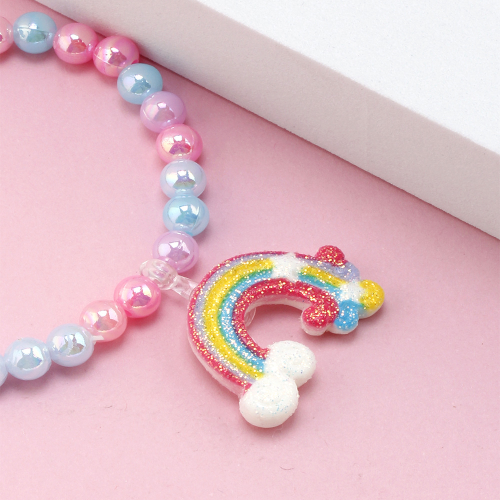 Mode Arc-en-ciel Forme De Cœur Arylique Enfants Bracelets display picture 2