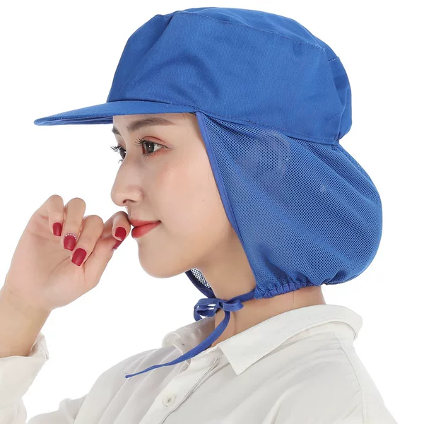 Food factory hat/workshop dustproof breathable net cap sanitary with eaves duck tongue work Cap White cap factory hat